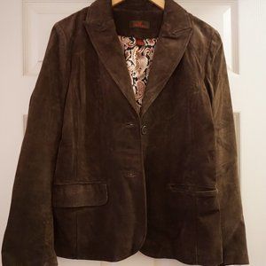 Suede 2-button blazer